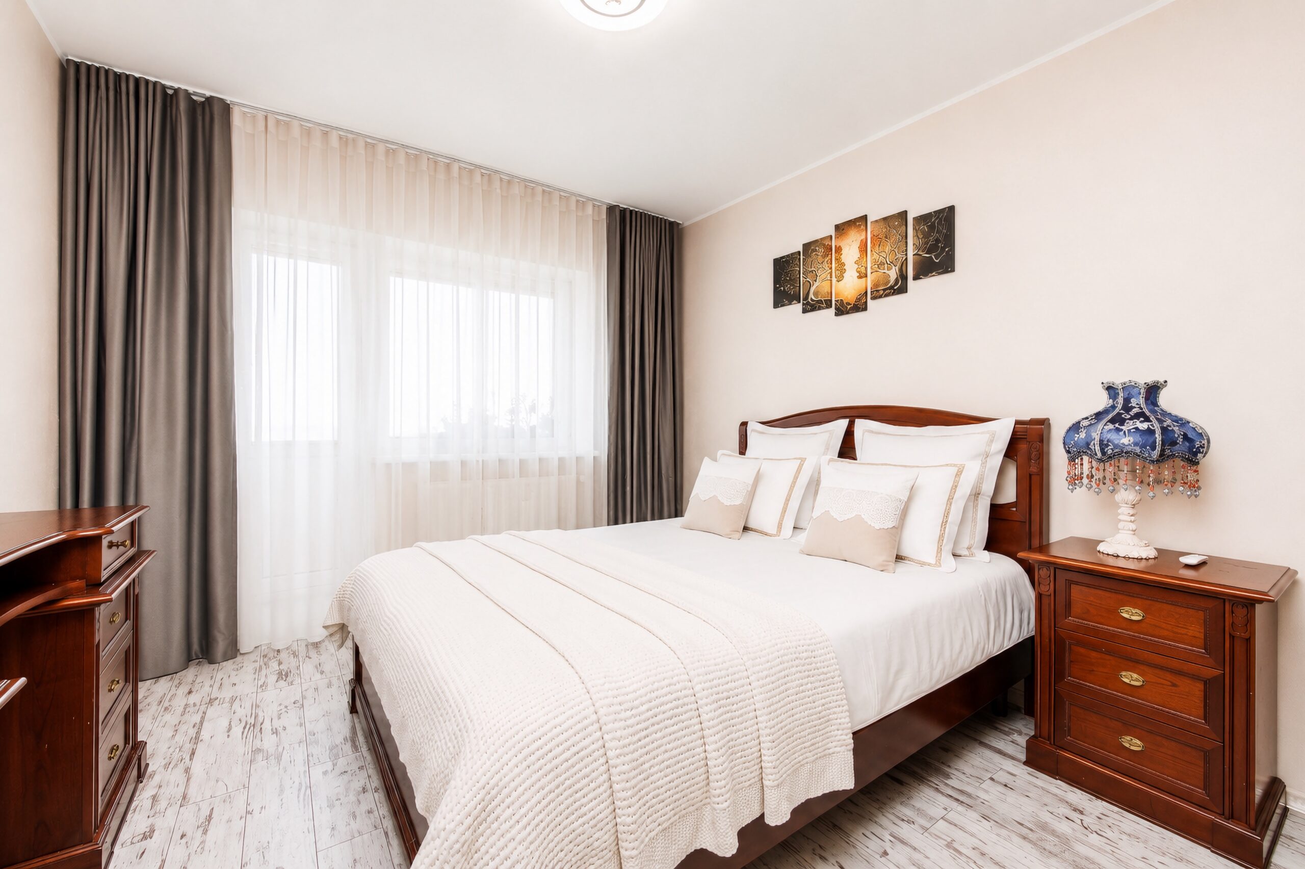 The same bedroom after preparing for the photoshoot