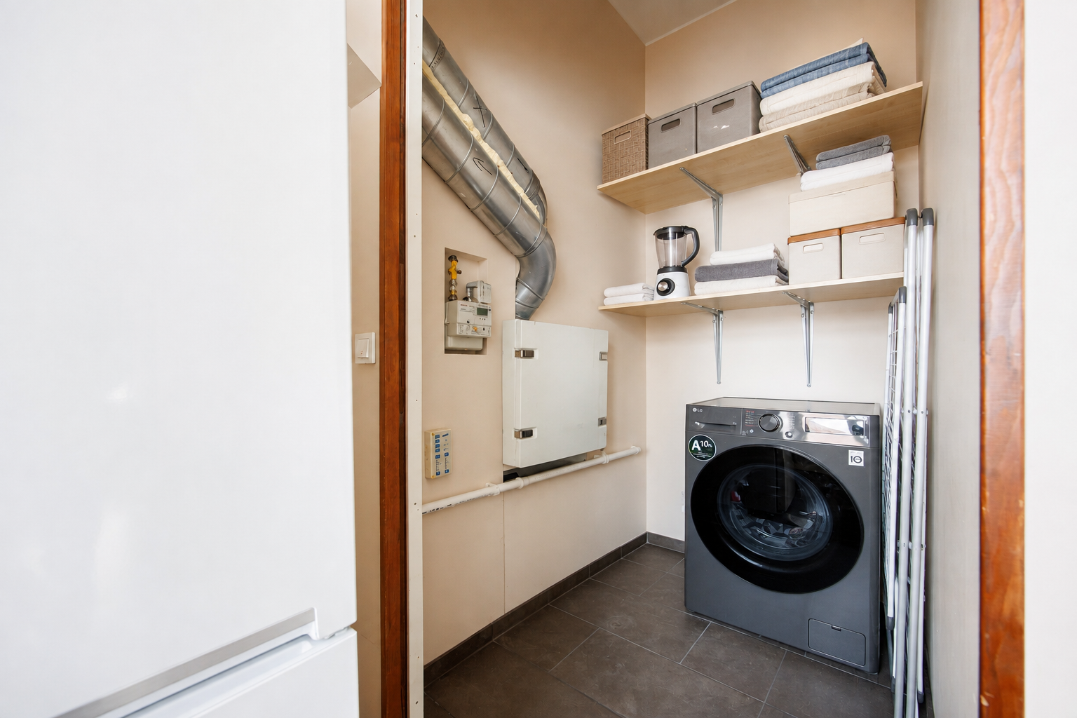 Storage closet after decluttering